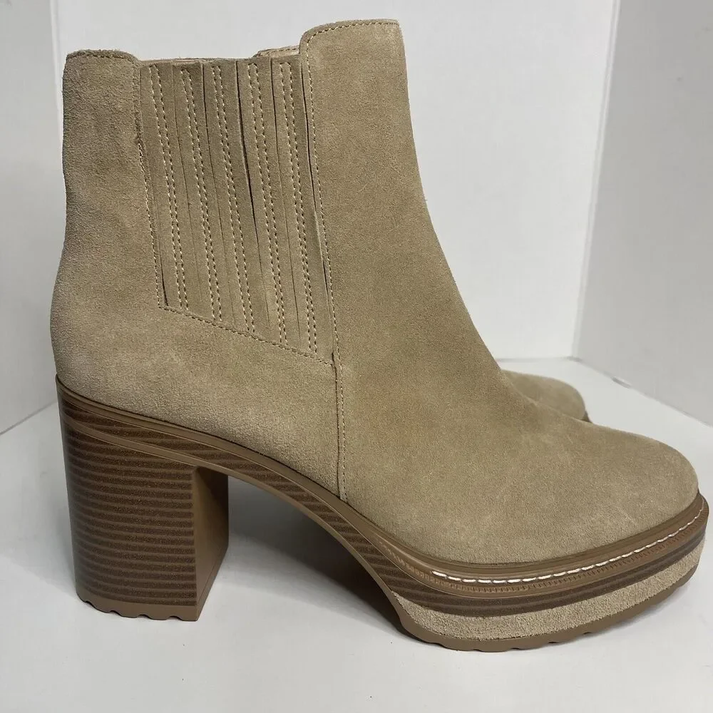 Steve Madden Womens Searches Boot Sand Suede Size 11 M New Without Box